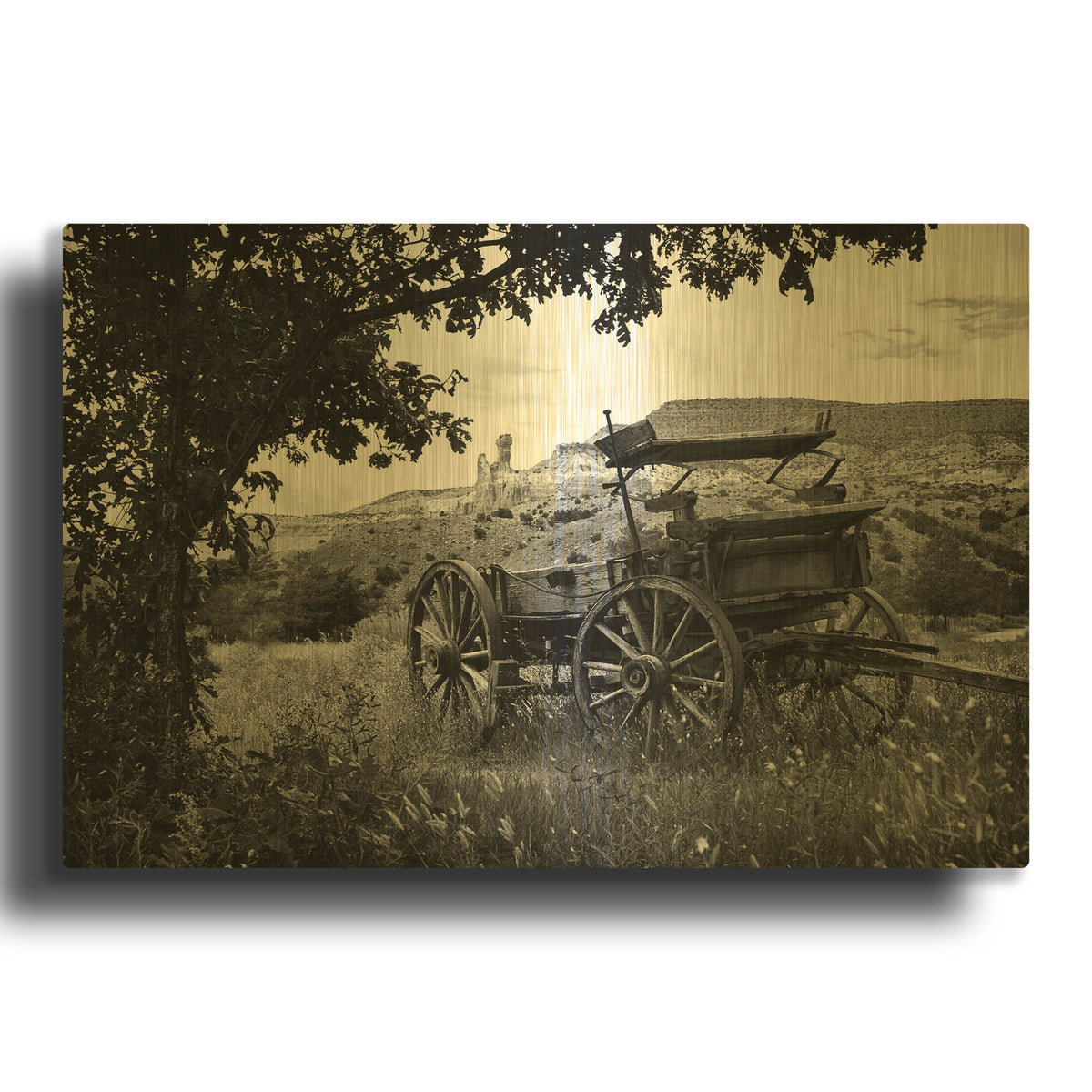 'The Old Southwest' By Debra Van Swearingen Gold Metal Wall Art
