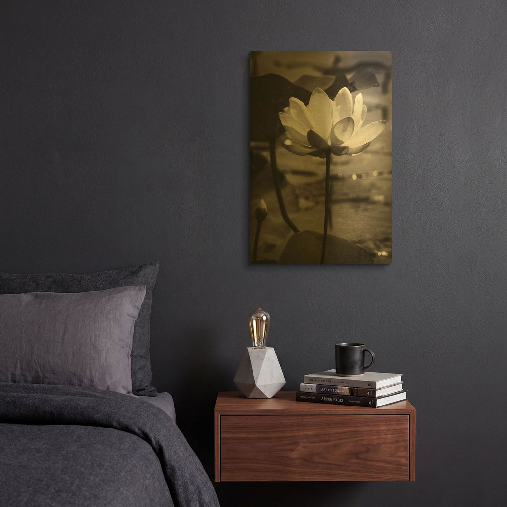 'Lotus Flower IX' By Debra Van Swearingen Gold Metal Wall Art