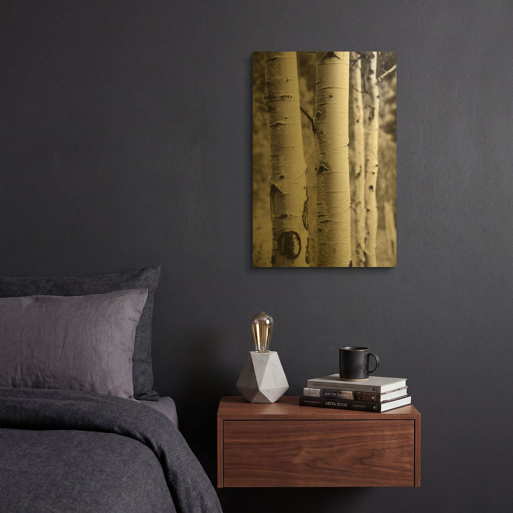 'Aspens I' By Debra Van Swearingen Gold Metal Wall Art