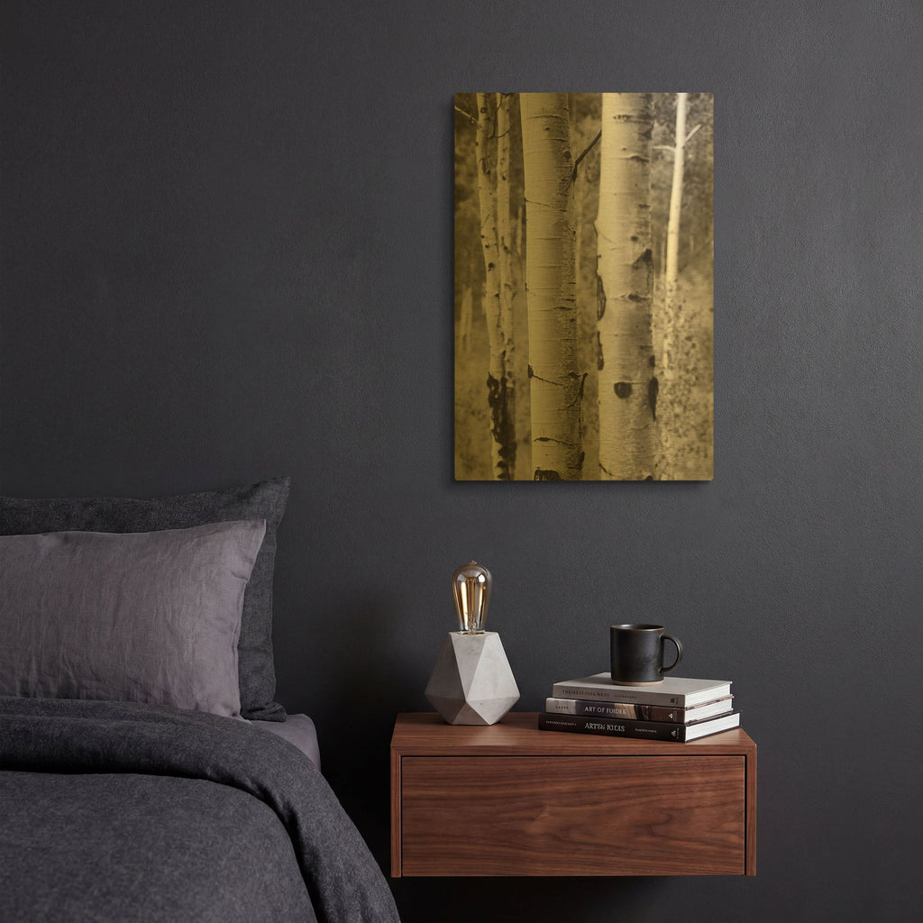 'Aspens II' By Debra Van Swearingen Gold Metal Wall Art