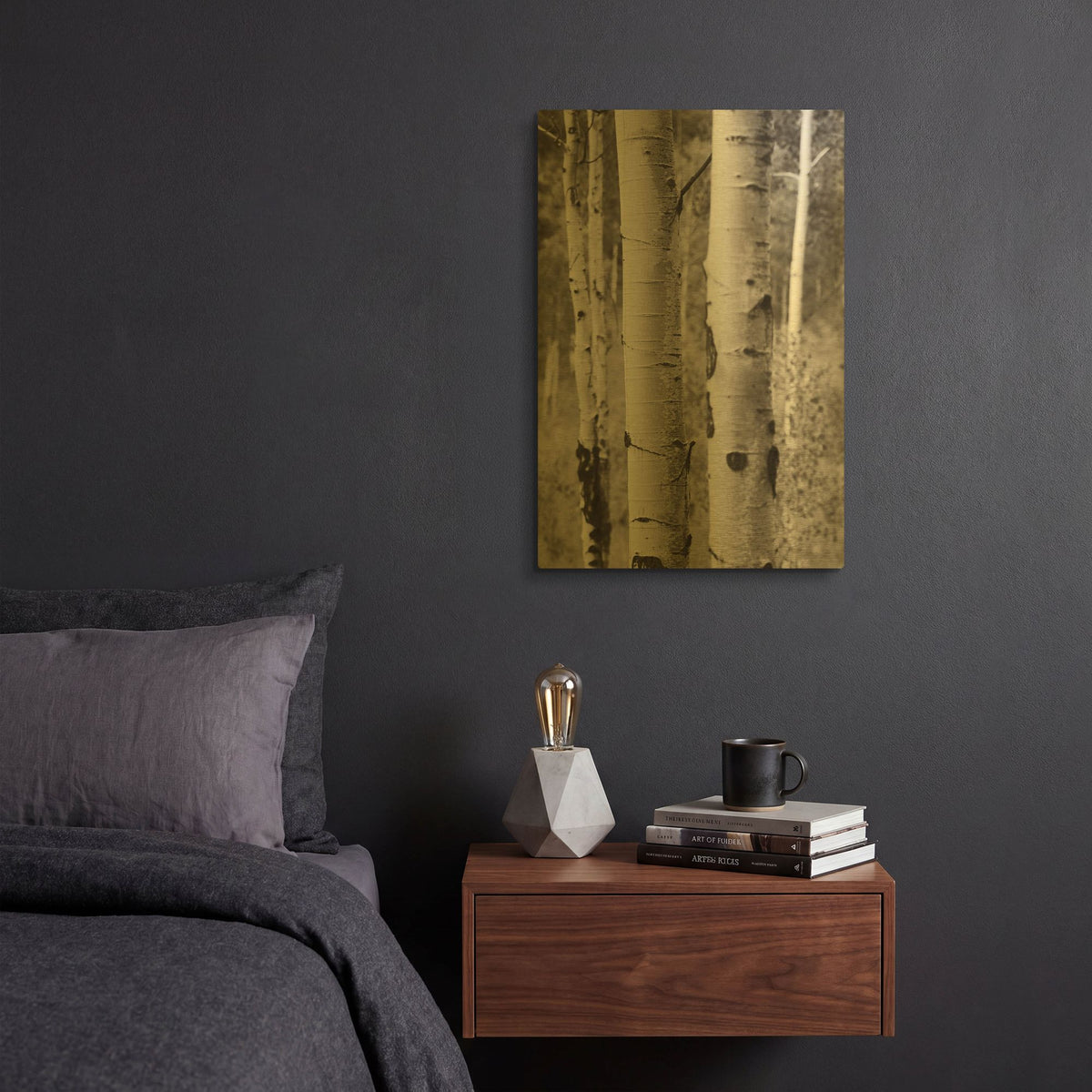 'Aspens II' By Debra Van Swearingen Gold Metal Wall Art