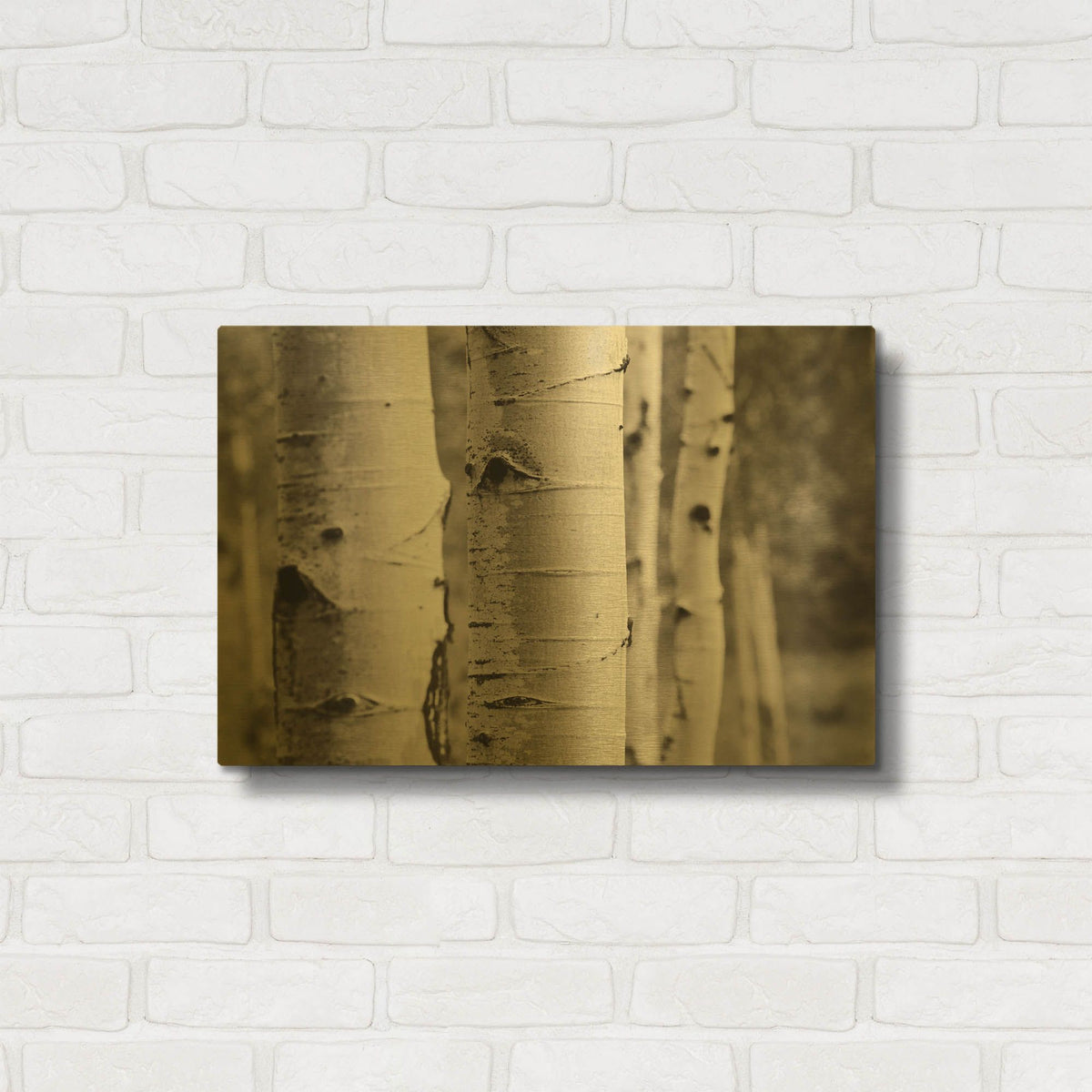 'Aspens III' By Debra Van Swearingen Gold Metal Wall Art