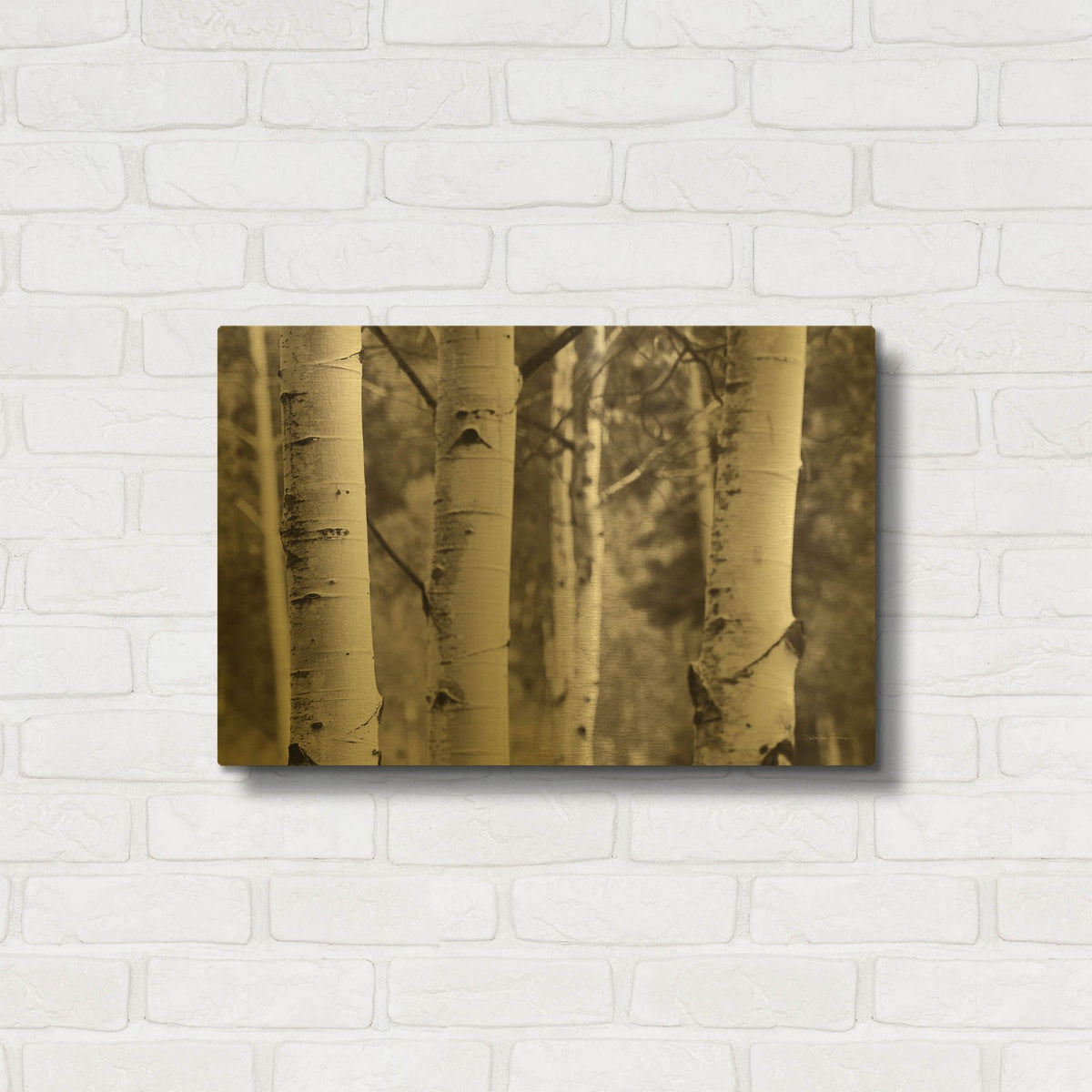 'Aspens IV' By Debra Van Swearingen Gold Metal Wall Art