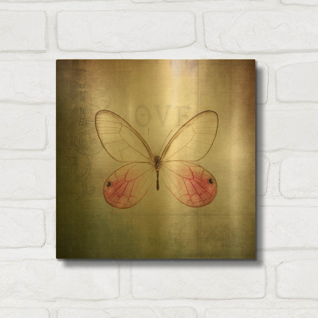 'French Butterfly I' By Debra Van Swearingen Gold Metal Wall Art