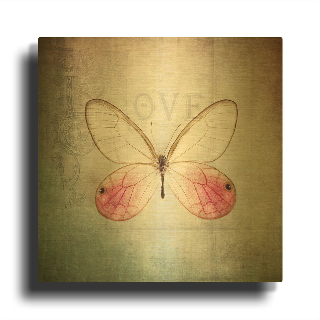 'French Butterfly I' By Debra Van Swearingen Gold Metal Wall Art