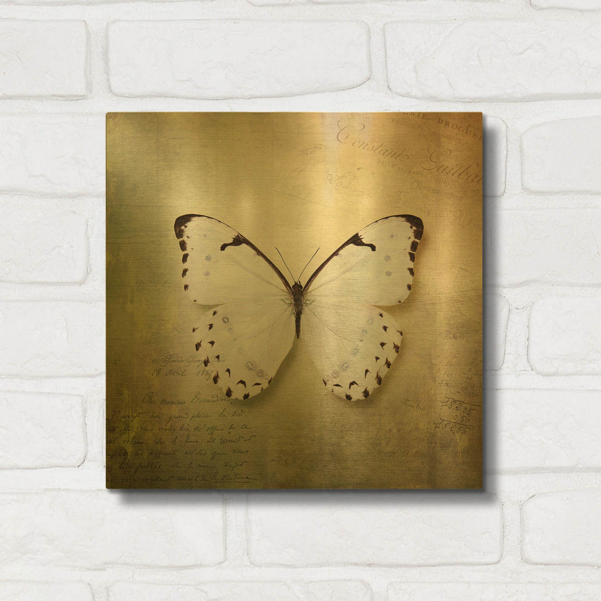 'French Butterfly II' By Debra Van Swearingen Gold Metal Wall Art