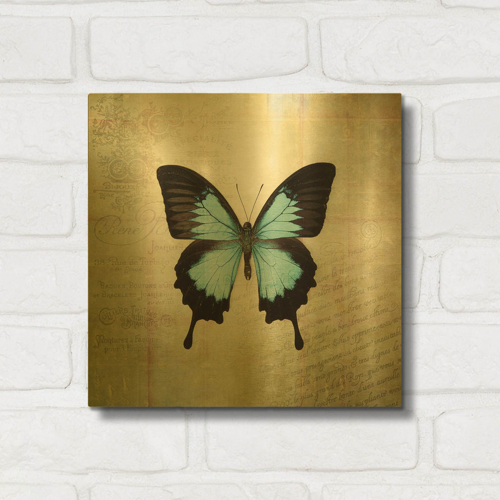 'French Butterfly III' By Debra Van Swearingen Gold Metal Wall Art