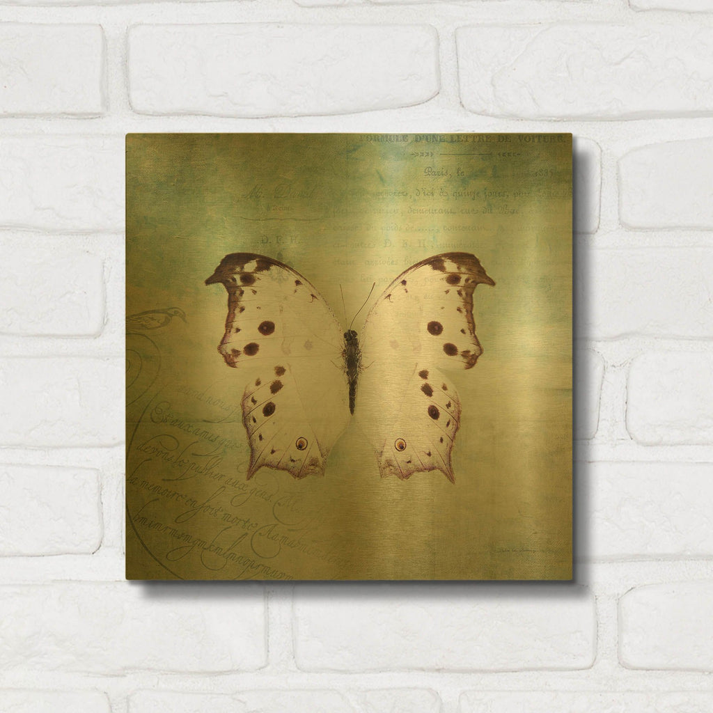 'French Butterfly IV' By Debra Van Swearingen Gold Metal Wall Art