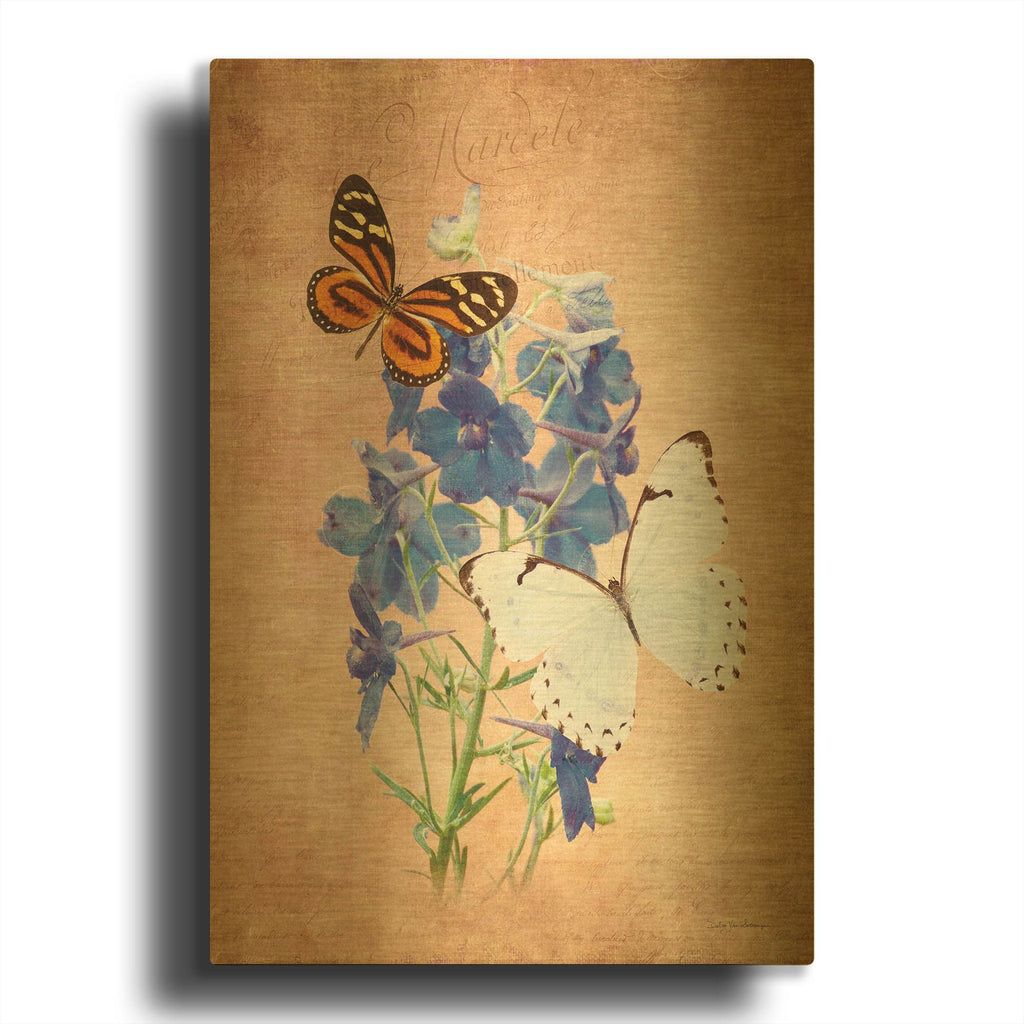 'Butterfly Botanical III' By Debra Van Swearingen Gold Metal Wall Art