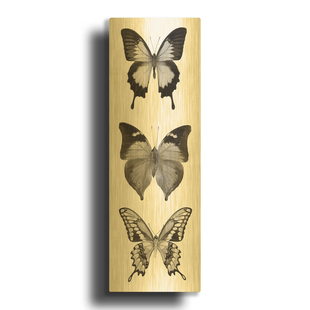 'Butterfly BW Panel I' By Debra Van Swearingen Gold Metal Wall Art
