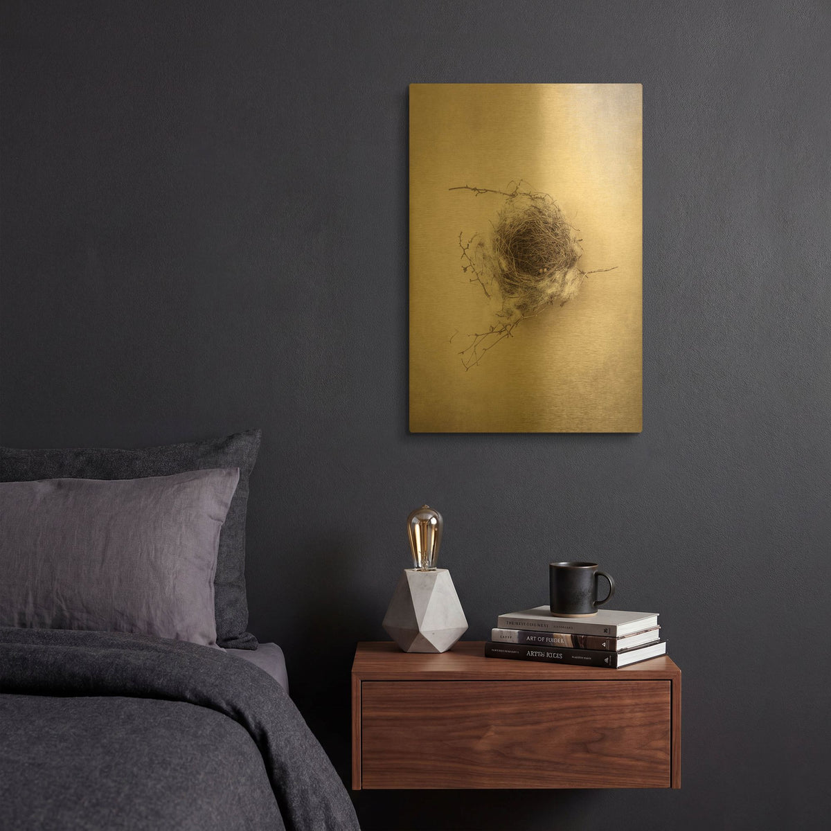 'Nest III' By Debra Van Swearingen Gold Metal Wall Art