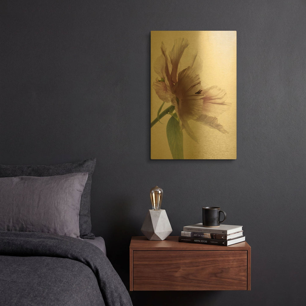 'Translucent Peony II' By Debra Van Swearingen Gold Metal Wall Art