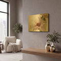 'Translucent Peony V' By Debra Van Swearingen Gold Metal Wall Art
