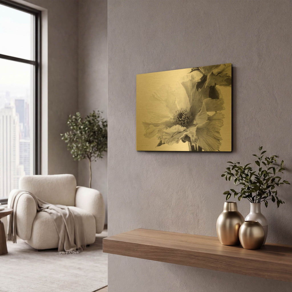 'Translucent Peony VBW' By Debra Van Swearingen Gold Metal Wall Art