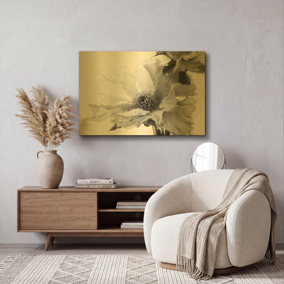 'Translucent Peony VBW' By Debra Van Swearingen Gold Metal Wall Art