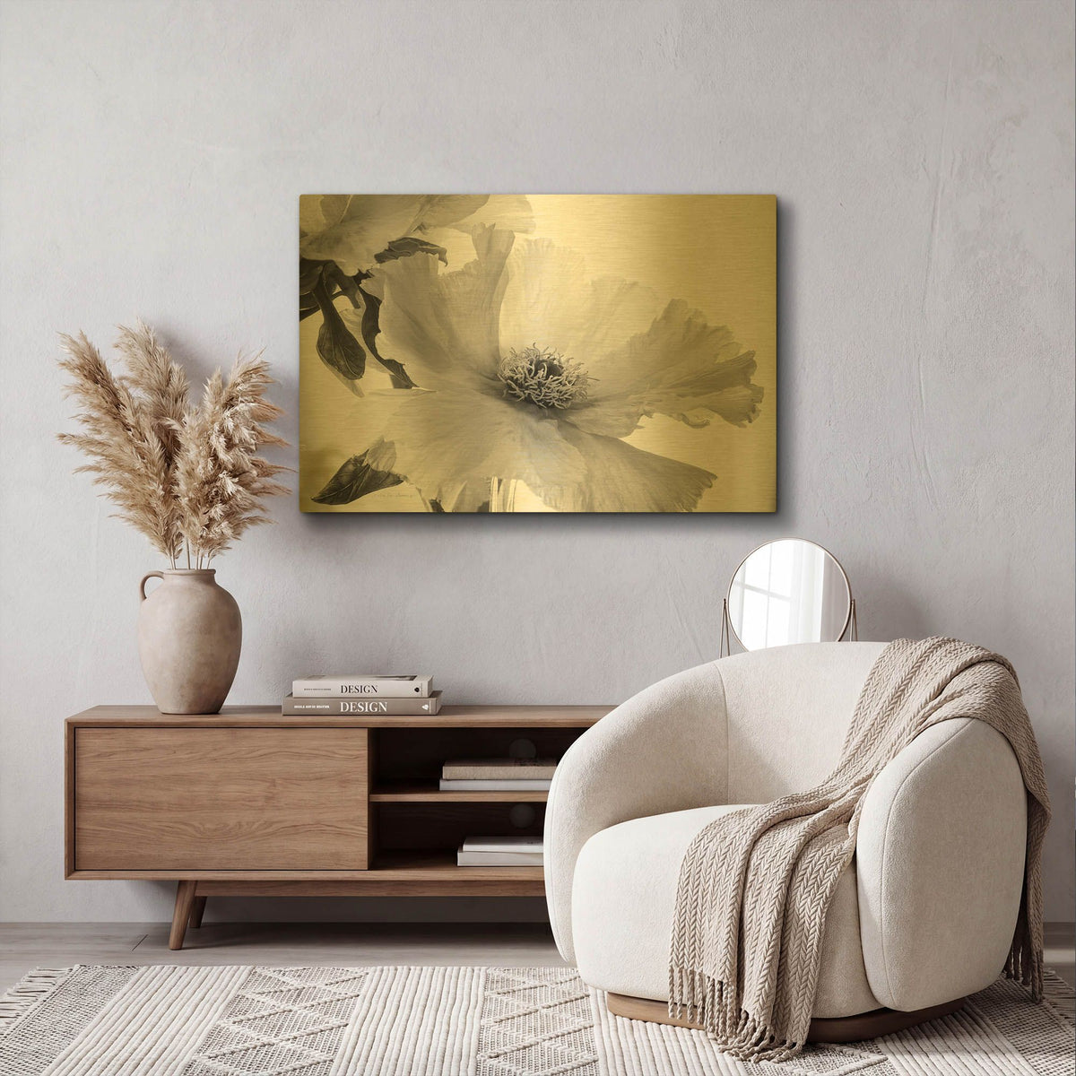 'Translucent Peony VIBW' By Debra Van Swearingen Gold Metal Wall Art