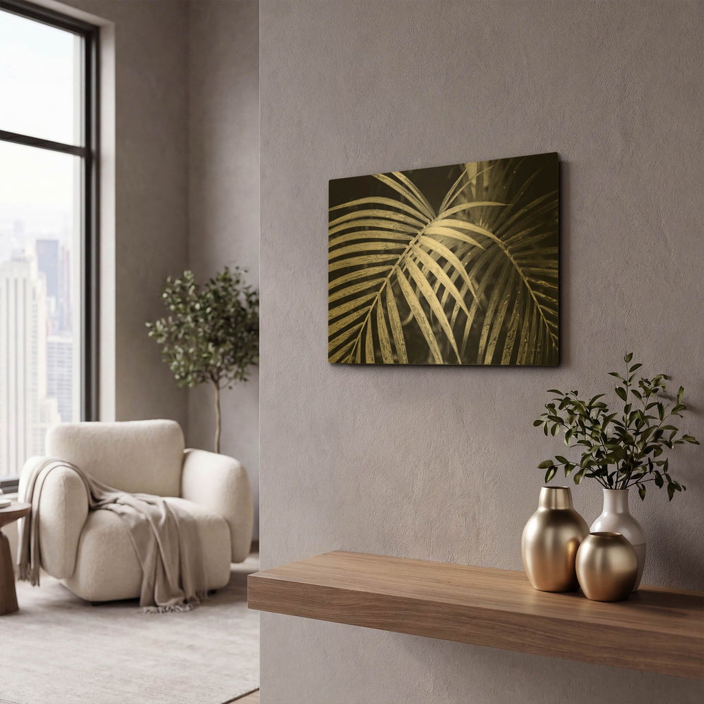 'Palm Fronds' By Debra Van Swearingen Gold Metal Wall Art
