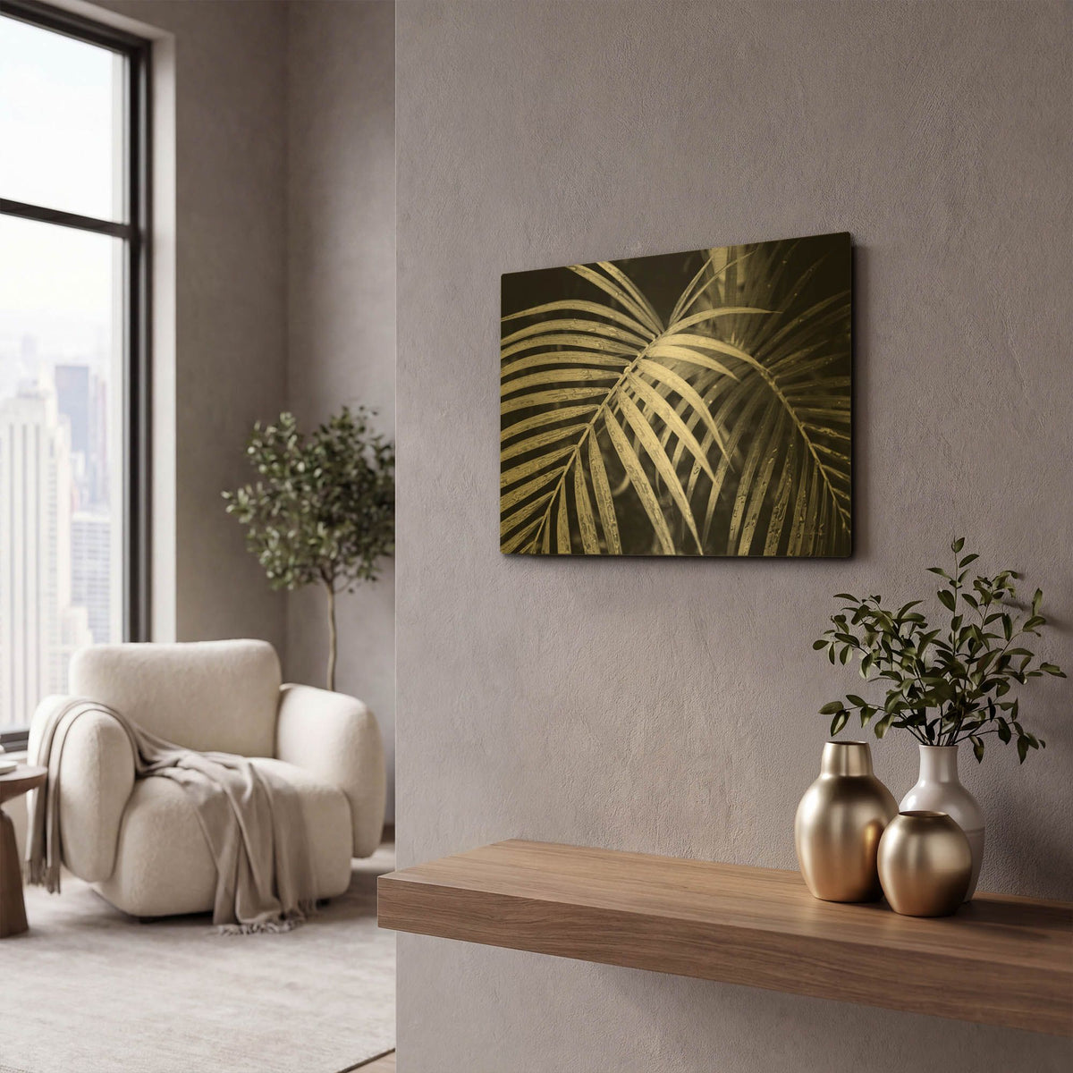 'Palm Fronds' By Debra Van Swearingen Gold Metal Wall Art