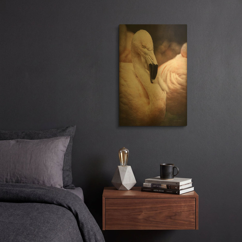 'Chilean Flamingo II' By Debra Van Swearingen Gold Metal Wall Art