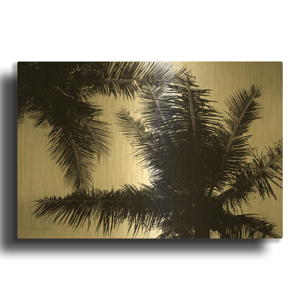 'Palm Tree Looking Up I' By Debra Van Swearingen Gold Metal Wall Art