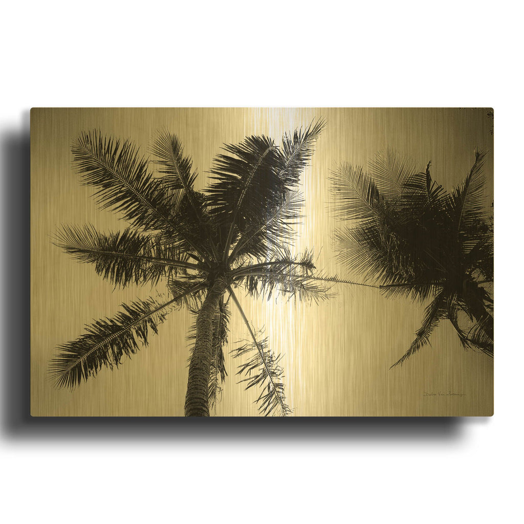 'Palm Tree Looking Up II' By Debra Van Swearingen Gold Metal Wall Art