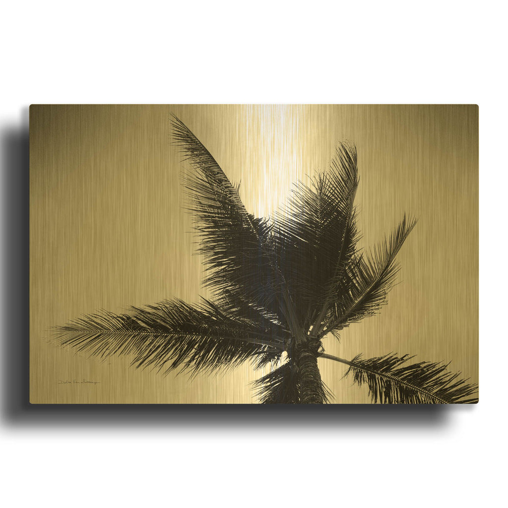 'Palm Tree Looking Up IV' By Debra Van Swearingen Gold Metal Wall Art