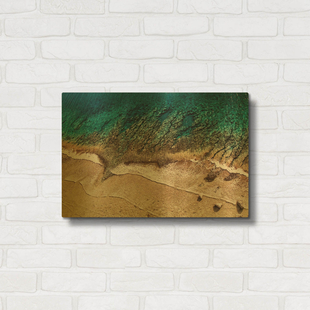 'Sand and Sea' By Debra Van Swearingen Gold Metal Wall Art