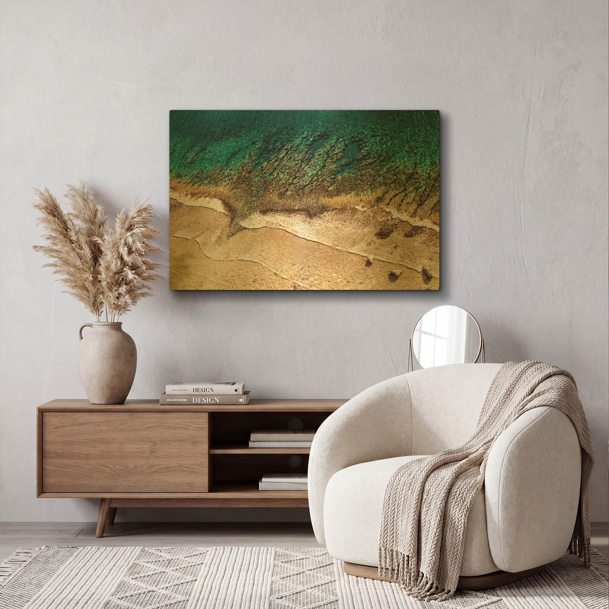 'Sand and Sea' By Debra Van Swearingen Gold Metal Wall Art
