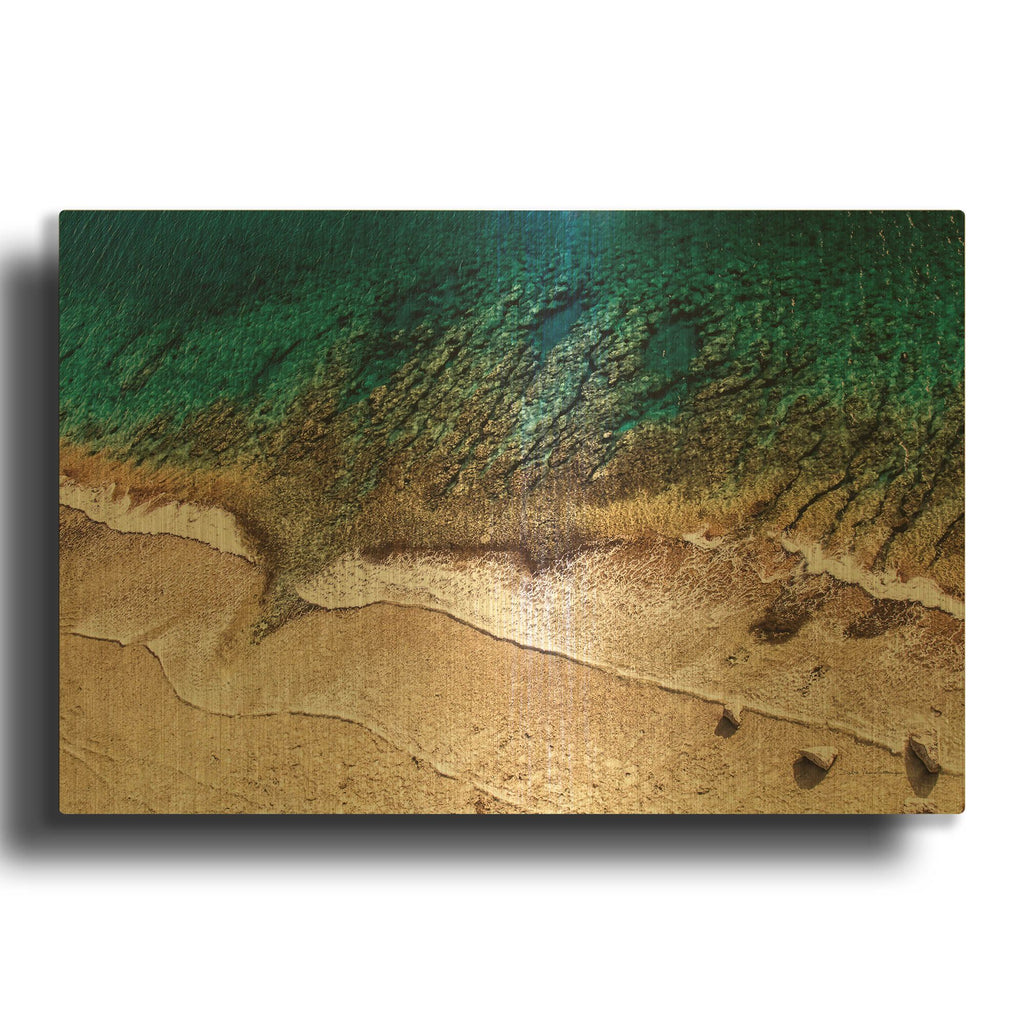 'Sand and Sea' By Debra Van Swearingen Gold Metal Wall Art