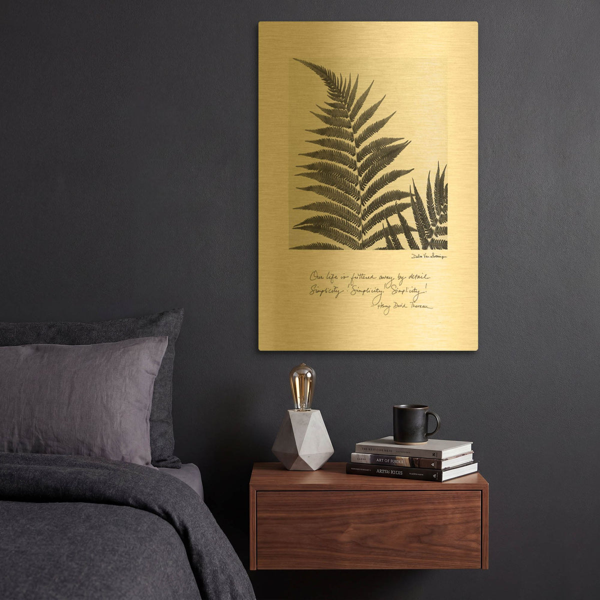 'Delicate Fern v2' By Debra Van Swearingen Gold Metal Wall Art