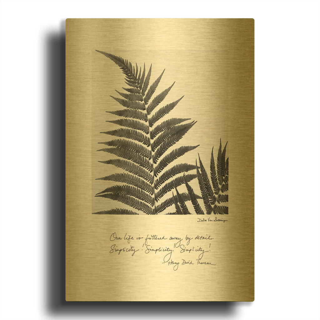 'Delicate Fern v2' By Debra Van Swearingen Gold Metal Wall Art