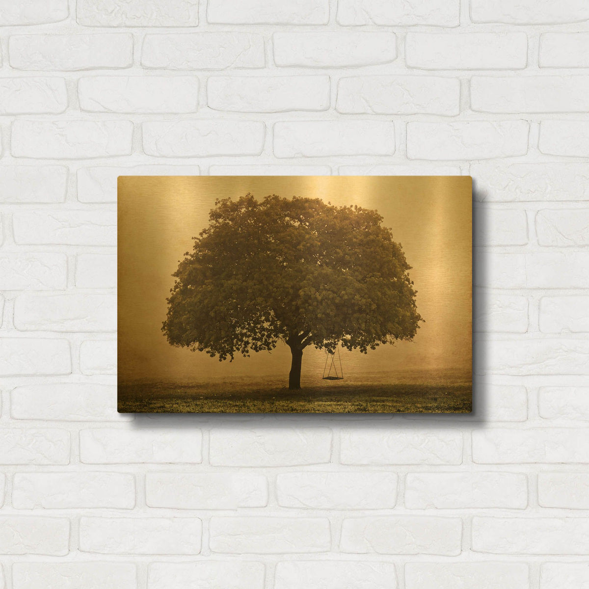 'The Hopeful Oak' By Debra Van Swearingen Gold Metal Wall Art