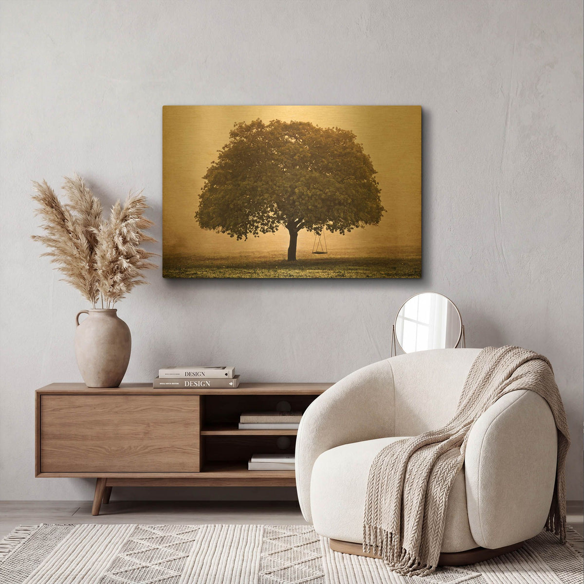 'The Hopeful Oak' By Debra Van Swearingen Gold Metal Wall Art