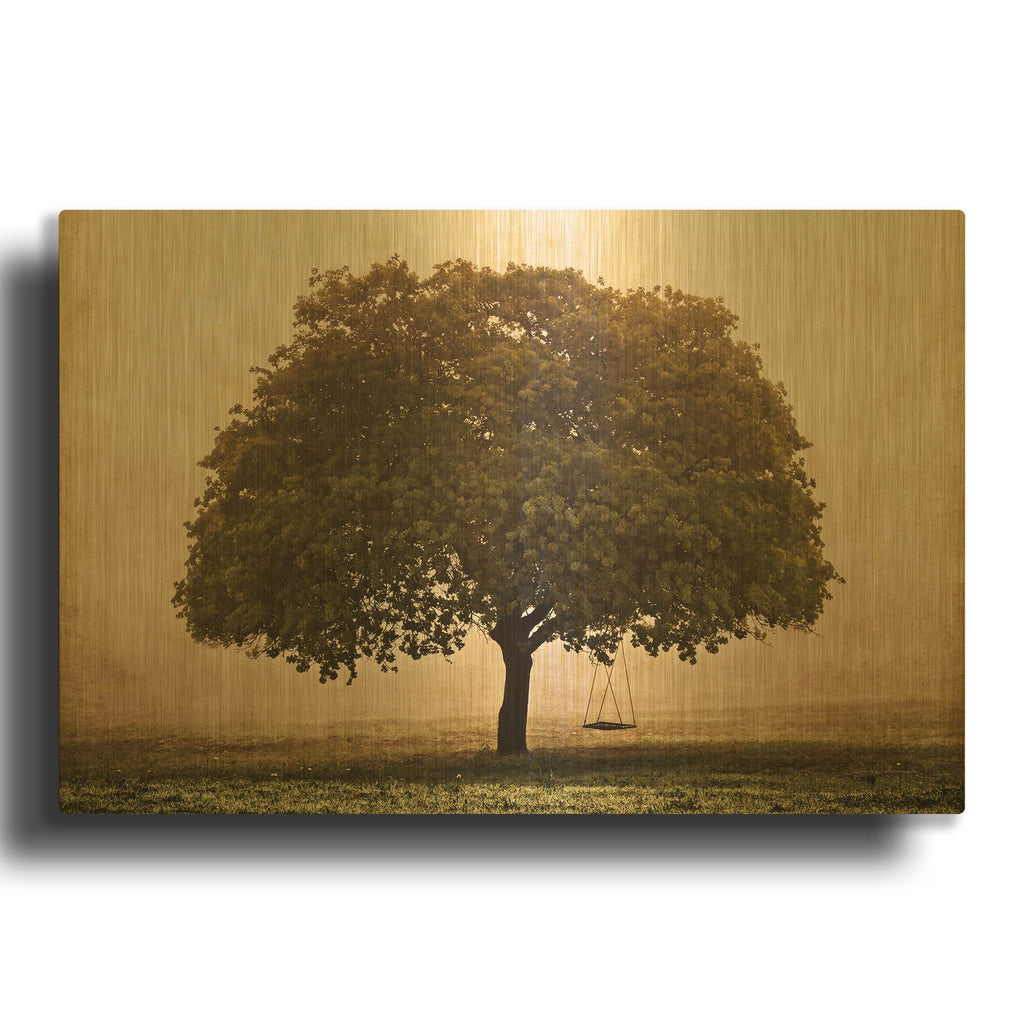 'The Hopeful Oak' By Debra Van Swearingen Gold Metal Wall Art