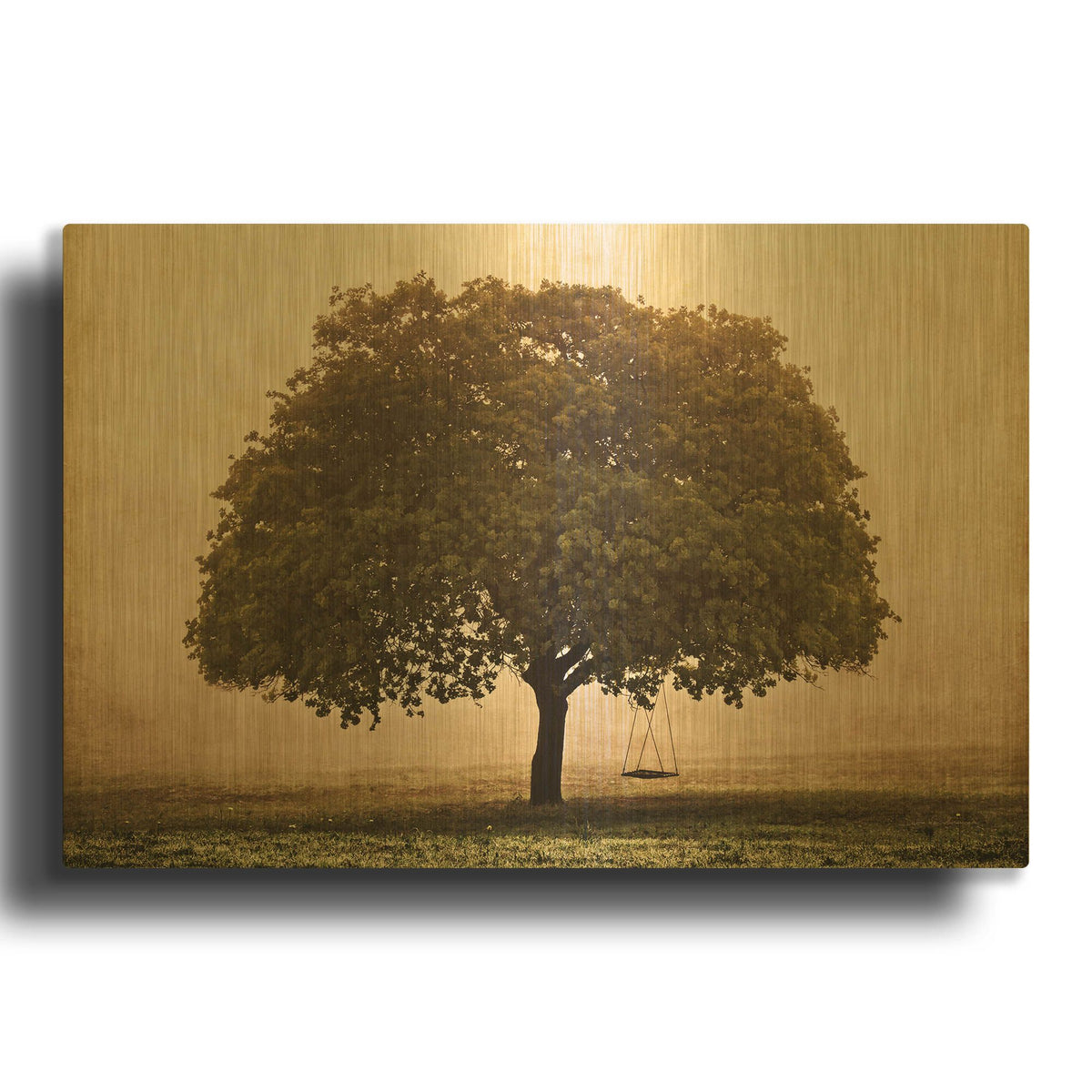 'The Hopeful Oak' By Debra Van Swearingen Gold Metal Wall Art