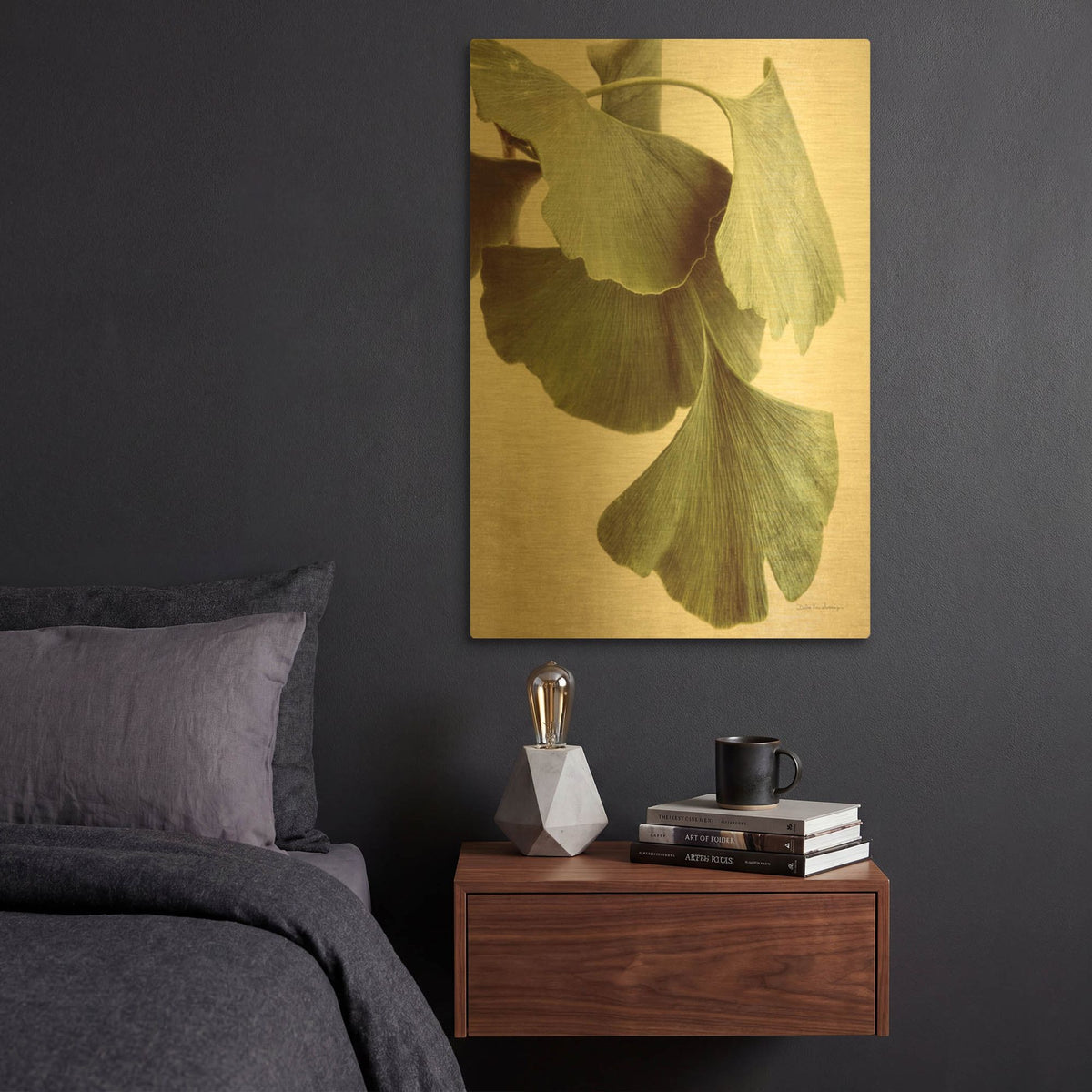 'Gingko Color' By Debra Van Swearingen Gold Metal Wall Art