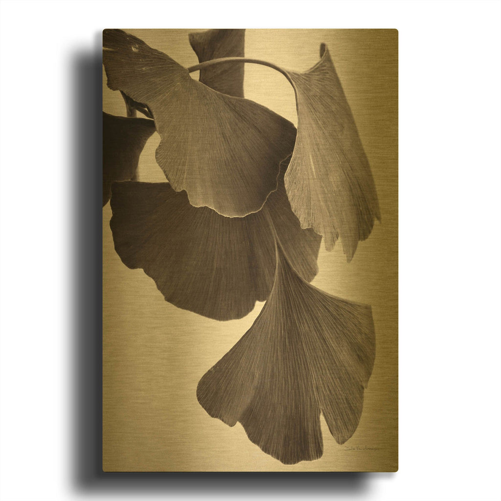 'Gingko Sepia' By Debra Van Swearingen Gold Metal Wall Art