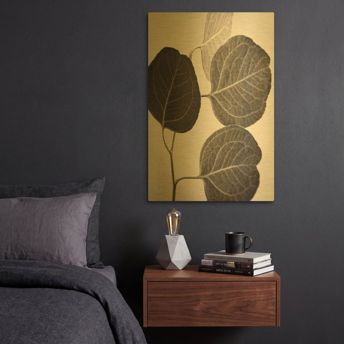 'Eucalyptus Sepia' By Debra Van Swearingen Gold Metal Wall Art