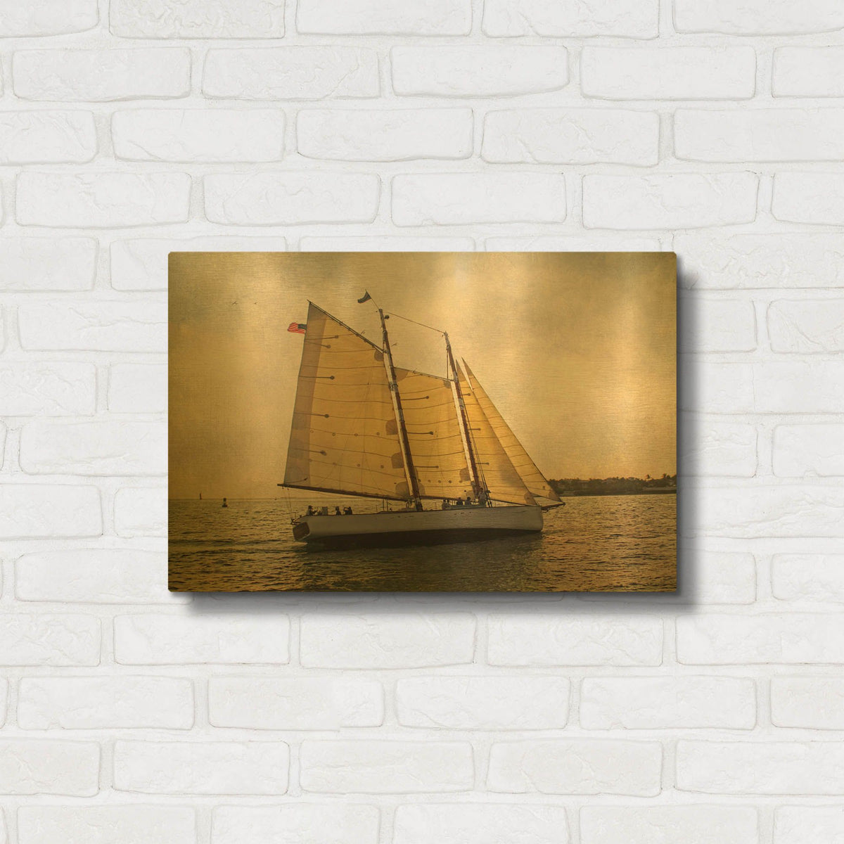 'Morning Sail' By Debra Van Swearingen Gold Metal Wall Art