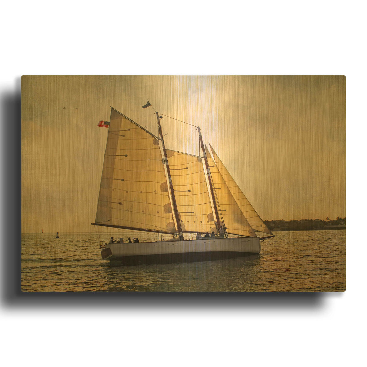 'Morning Sail' By Debra Van Swearingen Gold Metal Wall Art