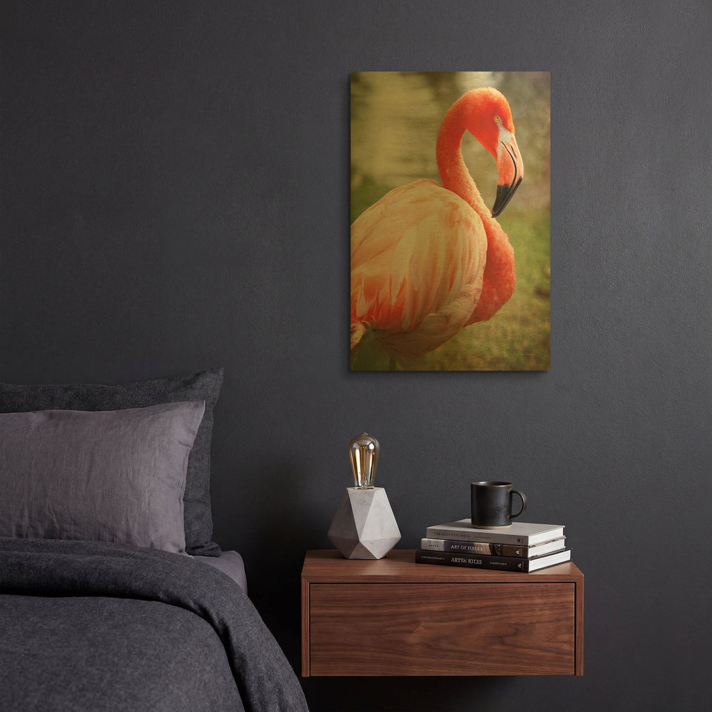 'Flamingo I' By Debra Van Swearingen Gold Metal Wall Art