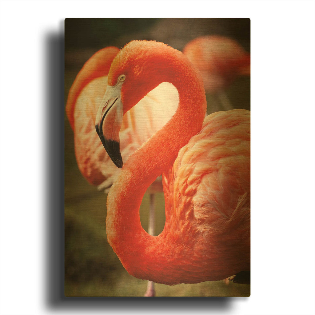 'Flamingo III' By Debra Van Swearingen Gold Metal Wall Art