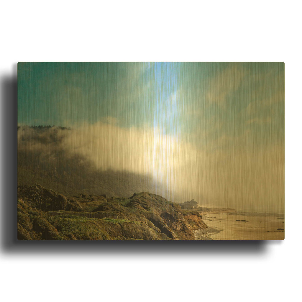 'Coastal Fog' By Debra Van Swearingen Gold Metal Wall Art