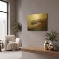 'Lighthouse Fog' By Debra Van Swearingen Gold Metal Wall Art