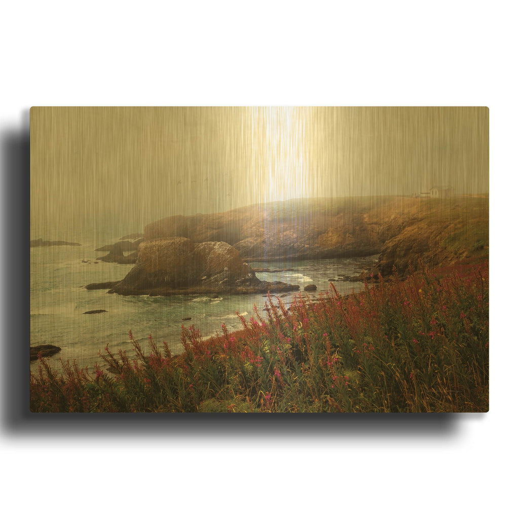 'Lighthouse Fog' By Debra Van Swearingen Gold Metal Wall Art