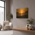 'Ocean Sunset' By Debra Van Swearingen Gold Metal Wall Art