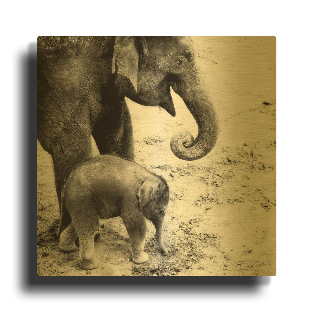 'Mother and Daughter' By Debra Van Swearingen Gold Metal Wall Art