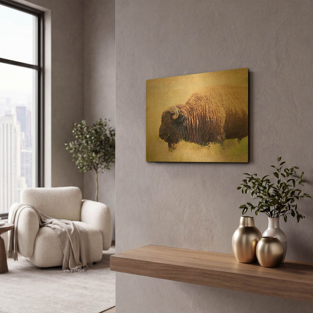 'Buffalo II' By Debra Van Swearingen Gold Metal Wall Art