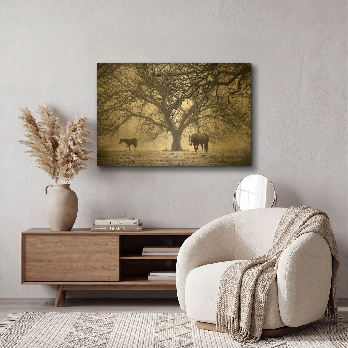 'Morning Calm II BW' By Debra Van Swearingen Gold Metal Wall Art