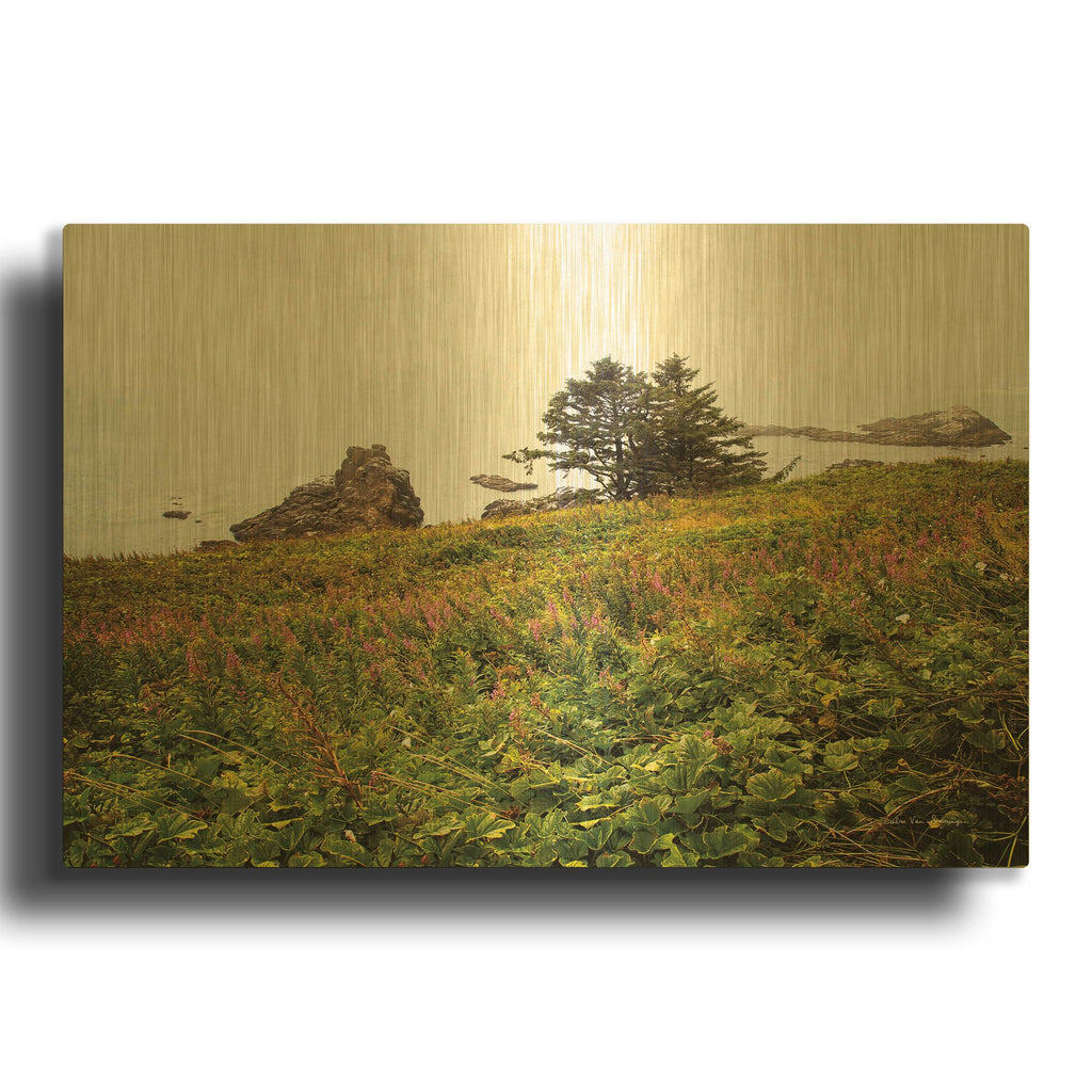 'Oregon Coast' By Debra Van Swearingen Gold Metal Wall Art